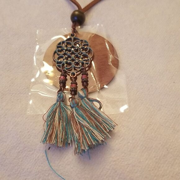 Bohemian Tassel Necklace and Earring Set - Picture 2 of 7